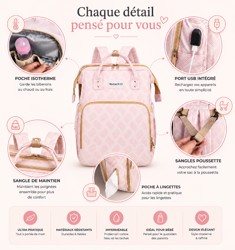 Sac à langer 3-en-1 Maman & CO